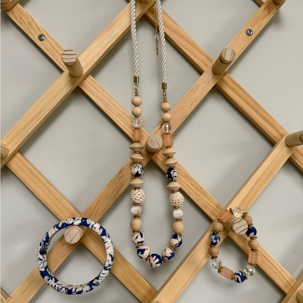 Plunder Design Boho Beaded Jewellery Set — Necklace + 2 Bracelets,giftable